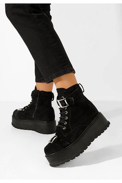 B T Shoes Astrid V2 black platform boots