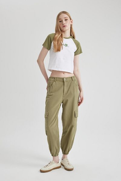 DeFacto Cool Jogger kalhoty s tkaninou Gabardine – běžný pas, kapsy na náklad B0454Ax24Sp