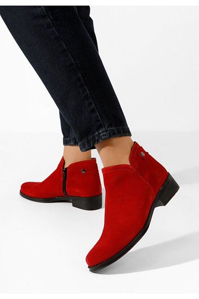 B T Shoes Women's leather boots Rimina V5 red