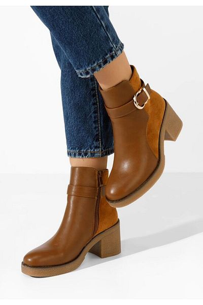 B T Shoes Ghete cu toc Hasina camel