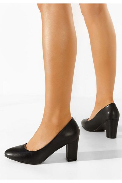 B T Shoes Pantofi Cu Toc Gros Bonanza Negri