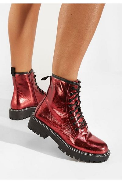B T Shoes Aquarus women's red boots
