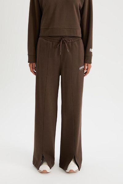 DeFacto Fit Thick Sweatpants με φαρδιά πόδια και τσέπες - Τυπικό μέγεθος D4989ax24au