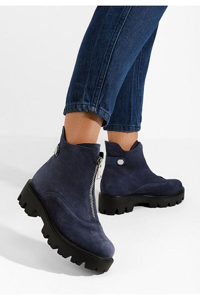 B T Shoes Ghete dama piele Velora V2 navy