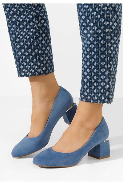 B T Shoes Pantofi Cu Toc Gros Cabrilla V4 Albastri