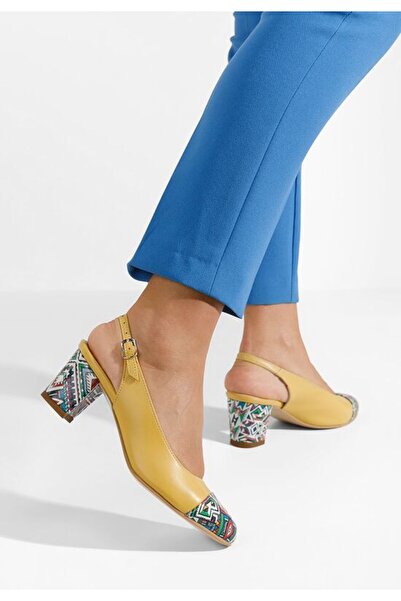 B T Shoes Anaida yellow leather shoes