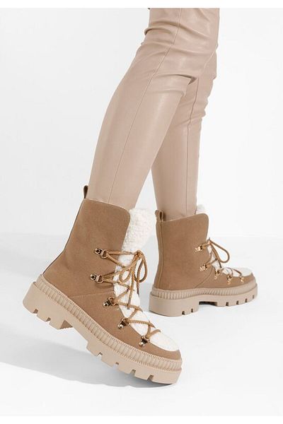 B T Shoes Women's fur boots Winfrey beige