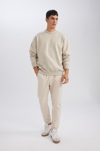 DeFacto Jogger Sweatpants - Standard Fit, Lace Up Waist, Ελαστικό πόδι, A6468ax24au με τσέπες