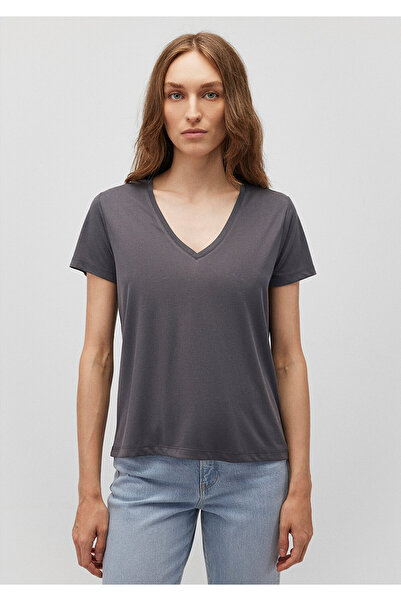 Mavi Anthracite Tencel Modal Basic T-Shirt - Regular Fit 1612692 -80106