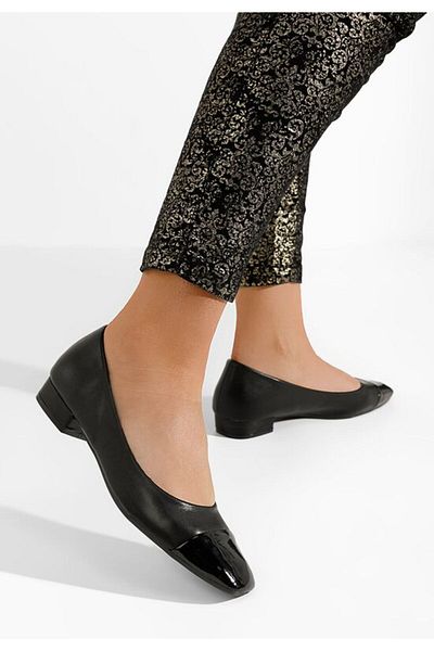 B T Shoes Pantofi Cu Toc Mic Erias Negri
