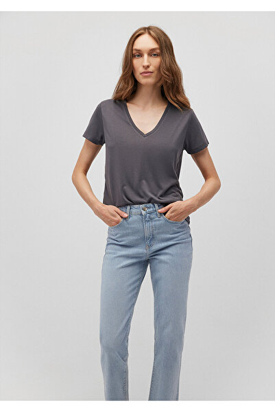 Mavi Anthracite Tencel Modal Basic T-Shirt - Regular Fit 1612692 -80106