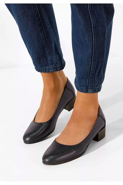 B T Shoes Pantofi Dama Piele Naturala Montremy Navy