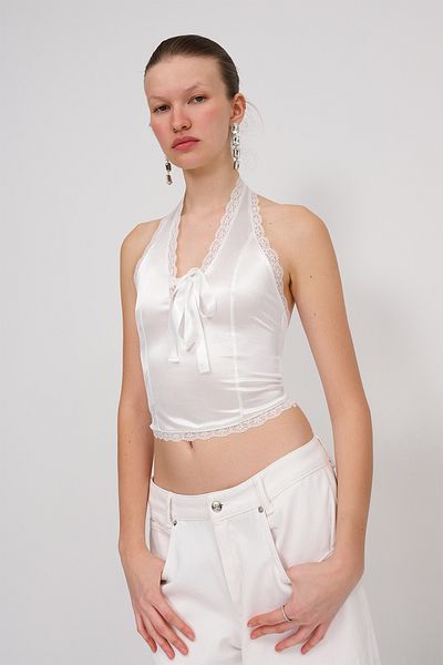 Addax Halter Satin Blouse B16807-X1