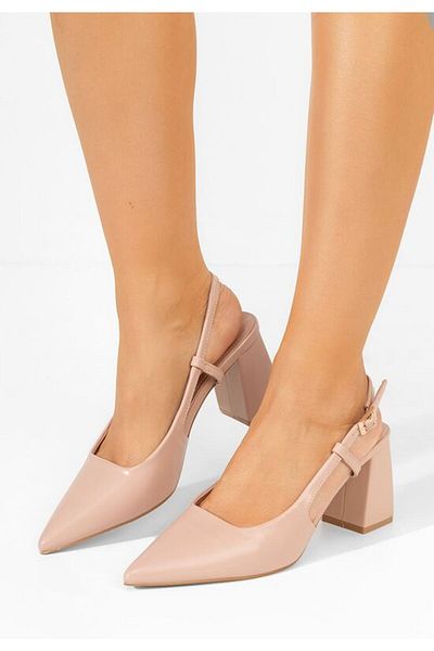 B T Shoes Pantofi cu toc gros Caprice nude