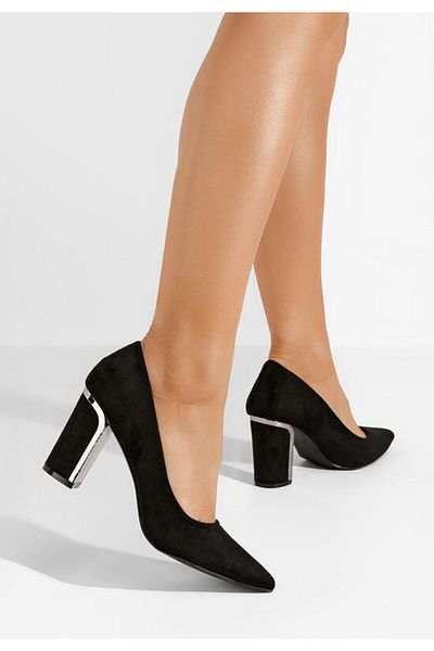 B T Shoes Pantofi Cu Toc Gros Sireda V4 Negri
