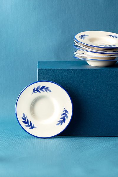 Madame Coco Luxe Feuille 6-teiliges Teeglas-Untertassen-Set