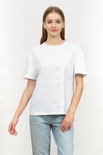 EA7 Kadın Bisiklet Yaka T-Shirt