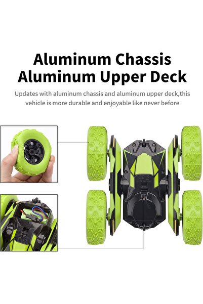 Yelajoy Remote Control Stunt Toy Car,Driving on Both Sides,360° Flip,Anti-Interference,4WD Off Rechargeable