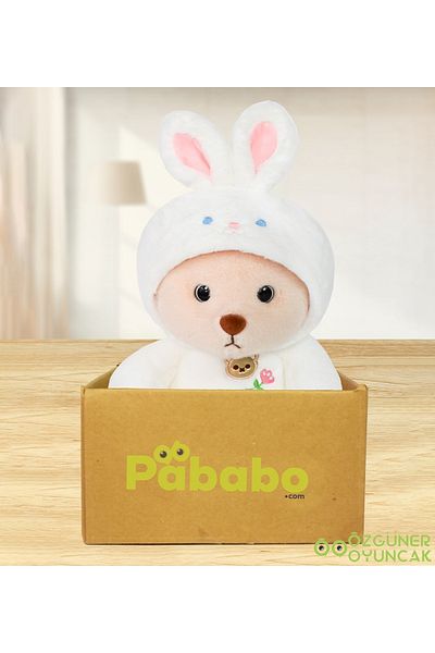 Özgüner Oyuncak Hooded Pufi Cute Pababo Teddy Bear - Gift Box Included