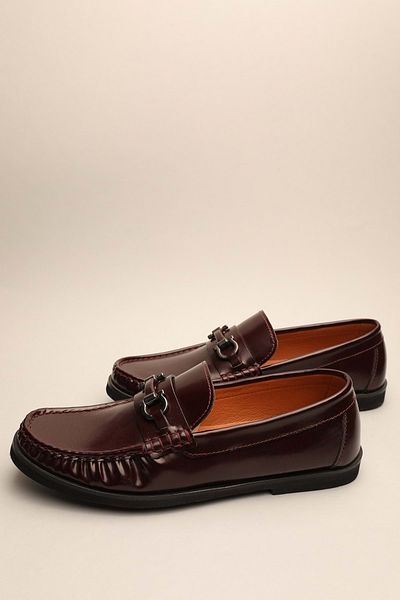 Gondol Loafer clasic pentru bărbați din piele naturală Claret Red 42 ttx.630