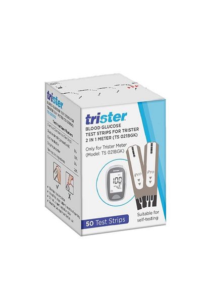 trister 2 In 1 Blood Glucose Test Strips 50'S