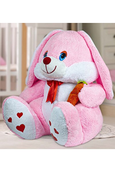 Özgüner Oyuncak 100 cm Giant Size Cute Plush Rabbit Holding Carrots in Hand