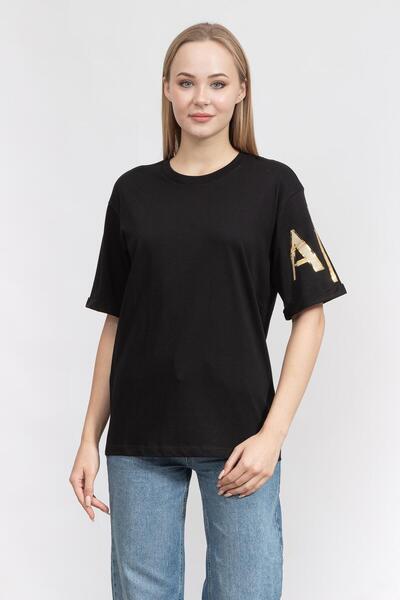 Armani Exchange Kadın Bisiklet Yaka T-Shirt