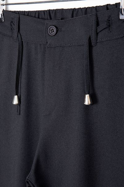 Cansın Mini Black Boy's Double Leg Jogger Fabric Trousers