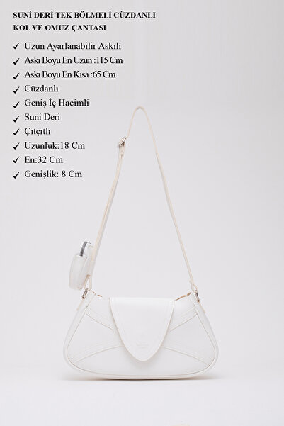 SHAKA White Shk96 Faux Leather Single Compartment Wallet Handbag and Shoulder Bag