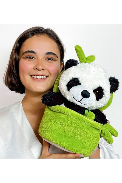 Özgüner Oyuncak Bamboo Panda Plush Toy - Zippered, Special Design Gift for Lover