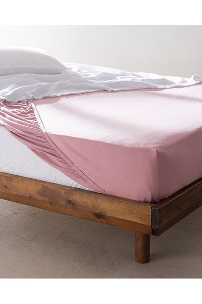 Madame Coco Valeria Bettlaken, Kingsize, 100 % Baumwolle, elastisch, gekämmt, Altrosa