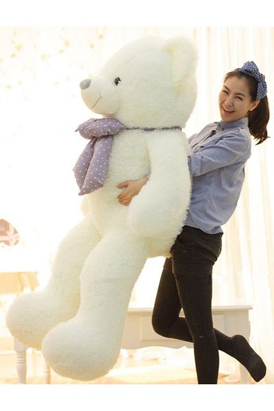 Özgüner Oyuncak 160 Cm Big Teddy Bear with Bow Tie (100% Domestic) White