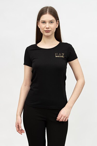 EA7 Kadın Bisiklet Yaka T-Shirt