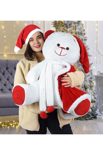 Özgüner Oyuncak 80 Cm Santa Claus Cloaked Teddy Bear New Year, Christmas Gift