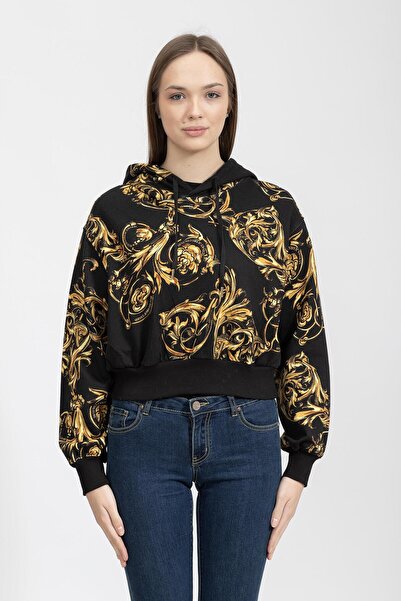 VERSACE JEANS COUTURE Kadın Kapüşonlu Sweatshirt72haı314fs019