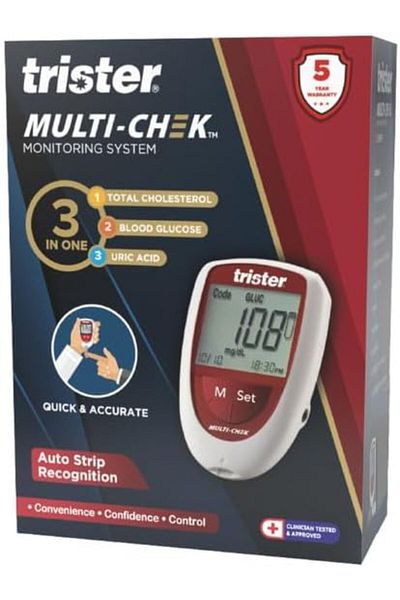 trister Multi Check Monitoring System 3 In 1 Total Cholestrol, Blood Glucose, Uric Acid