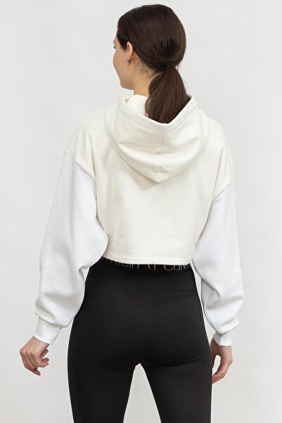 Calvin Klein Kadın Shiny Institutional Logo Hoodie Sweatshirt