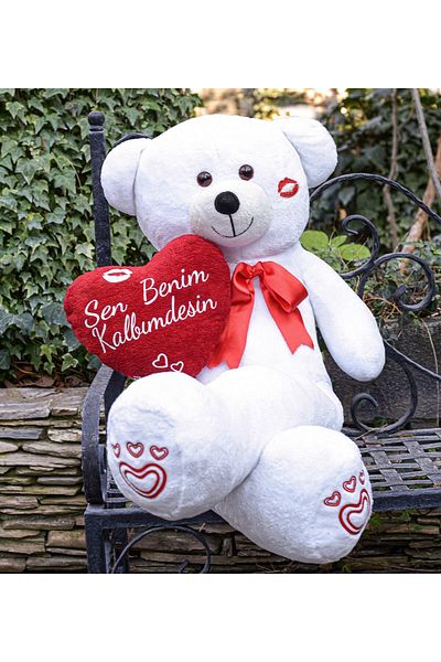 Pababo 140 cm Cute Plush Valentine's Day Teddy Bear with Heart