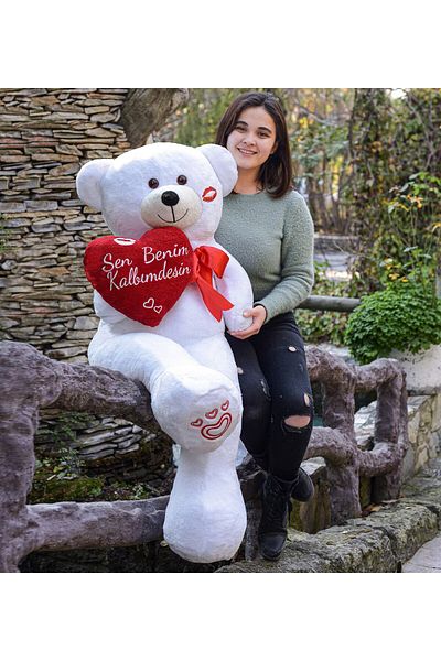 Pababo 140 cm Cute Plush Valentine's Day Teddy Bear with Heart