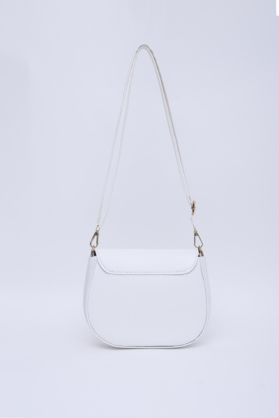 SHAKA Λευκό SHK17 από συνθετικό δέρμα, μονόχωρο, κλείσιμο με κουμπωτά, ρυθμιζόμενο λουράκι, τσάντα χειρός, χεριού και ώμου