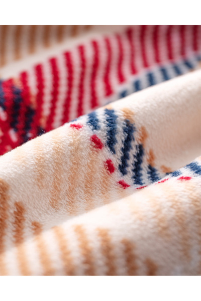 Madame Coco Antonin Welsoft Fleecedecke mit Aufdruck, Einzelbett, Beige/Rot