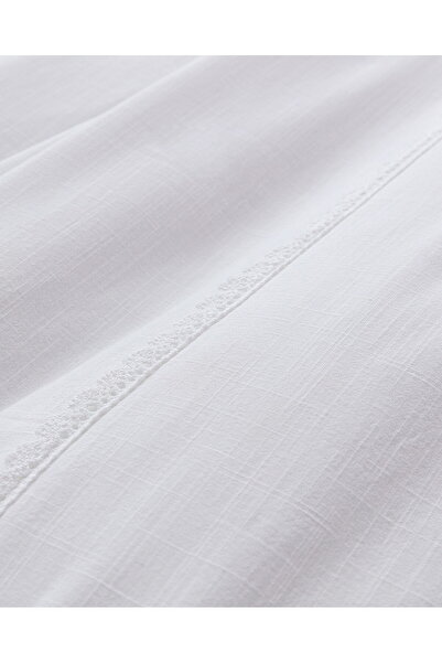 Madame Coco Tracey Familiengröße, 100 % Baumwolle, Leinenoptik, waschbar, Weiß