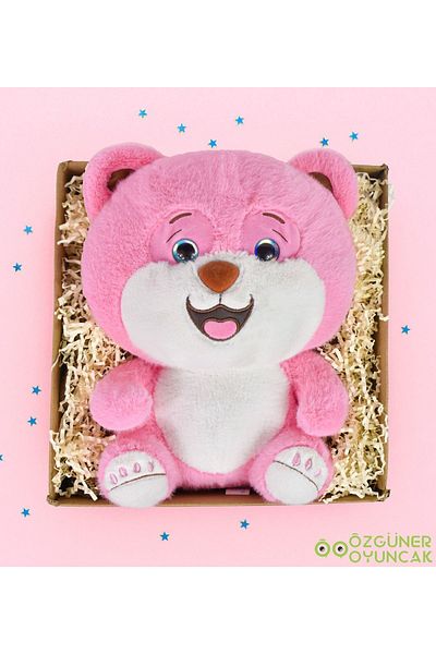 ÖZGÜNER Pink Smiling Mani Teddy Bear - Pababo Gift Boxed