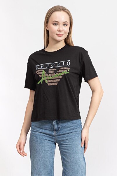 Emporio Armani Kadın Bisiklet Yaka T-Shirt