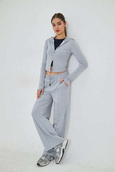 The Champ Clothing Modal Fabric Tailored Pants with Zipper Sweatshirt, Hoodie and Wide Leg