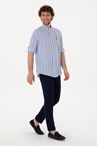 U.S. Polo Assn. Erkek Lacivert Slim Fit Kanvas Pantolon 50309119-VR033