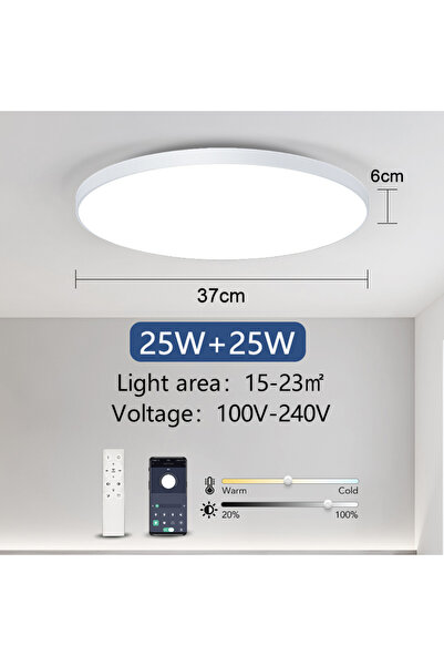 Choice مصباح سقف ذكي LED قابل للتغيير 50 واط مع حافة بيضاء 36 واط 50 واط مصاب...