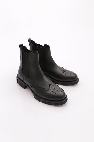 DGN Men's Chelsea Boots Genuine Leather Black Analine 95123210