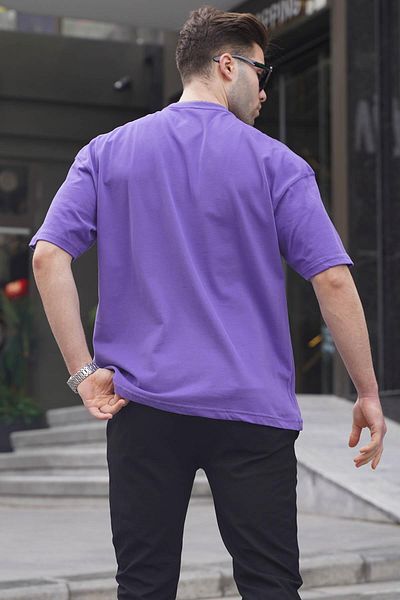 Madmext Lilafarbenes Basic-T-Shirt mit Oversize-Passform für Herren 6066