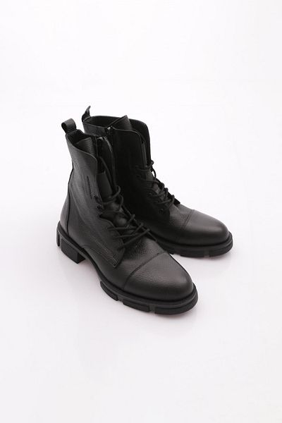DGN Ανδρικές μπότες Comfort Lace Up Γνήσιο δέρμα Μαύρο Floater 332195223210